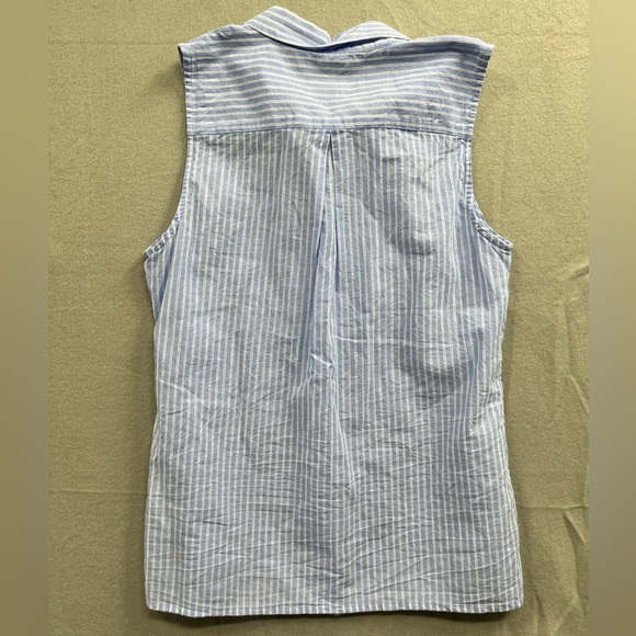 Banana Republic Riley Stripe Tailored-Fit Sleeveless Button Down Shirt Size S - Picture 7 of 9